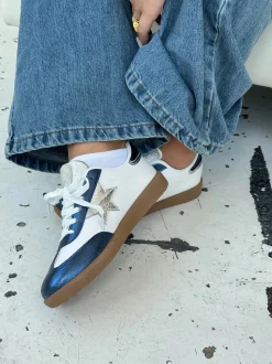 Accra sneakers med stjerne - Hvid/navy