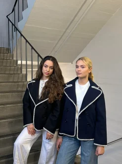 Adele jakke med stitchings - Navy