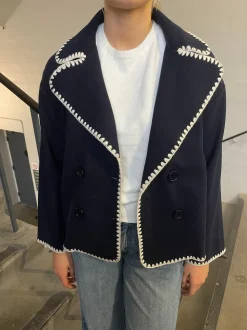 Adele jakke med stitchings - Navy