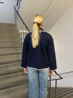 Adele jakke med stitchings - Navy