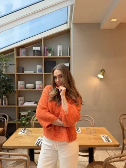 Aire striktrøje med turtleneck - Orange
