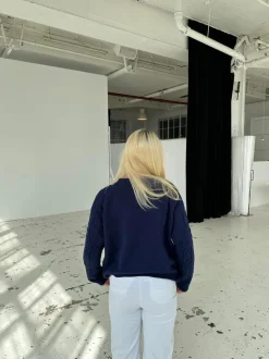 Alison striktrøje - navy