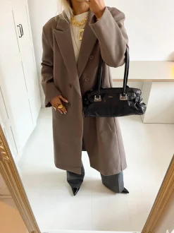 Alva oversized frakke - Taupe