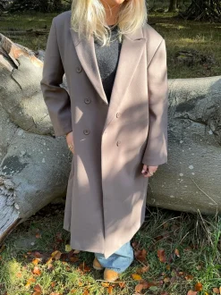 Alva oversized frakke - Taupe