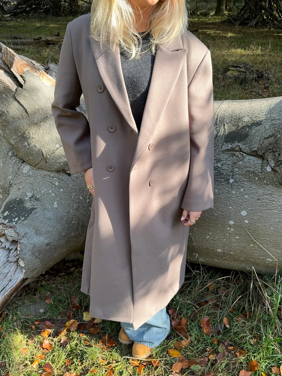Alva oversized frakke - Taupe