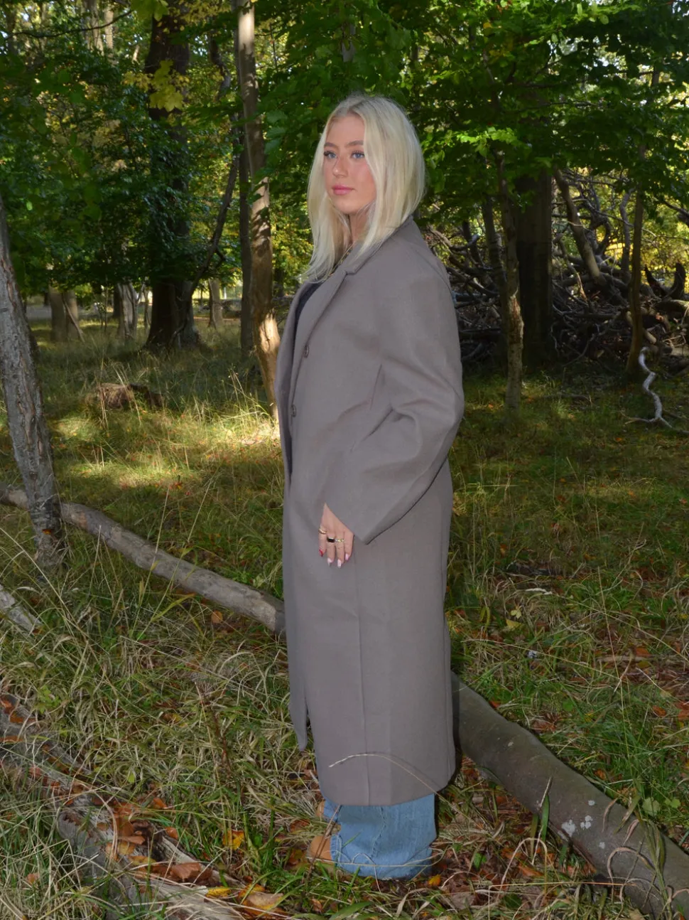 Alva oversized frakke - Taupe