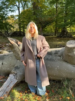 Alva oversized frakke - Taupe