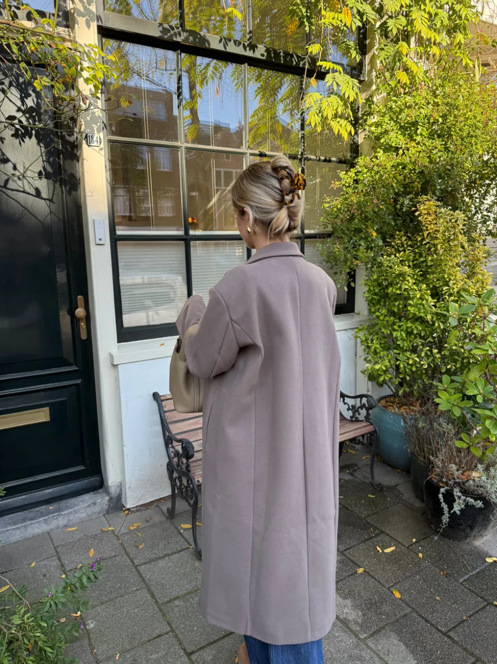 Alva oversized frakke - Taupe
