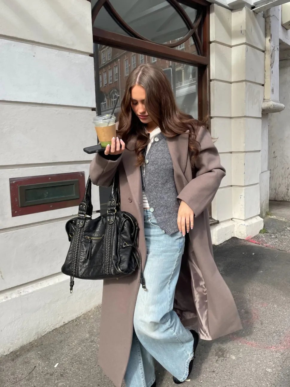 Alva oversized frakke - Taupe