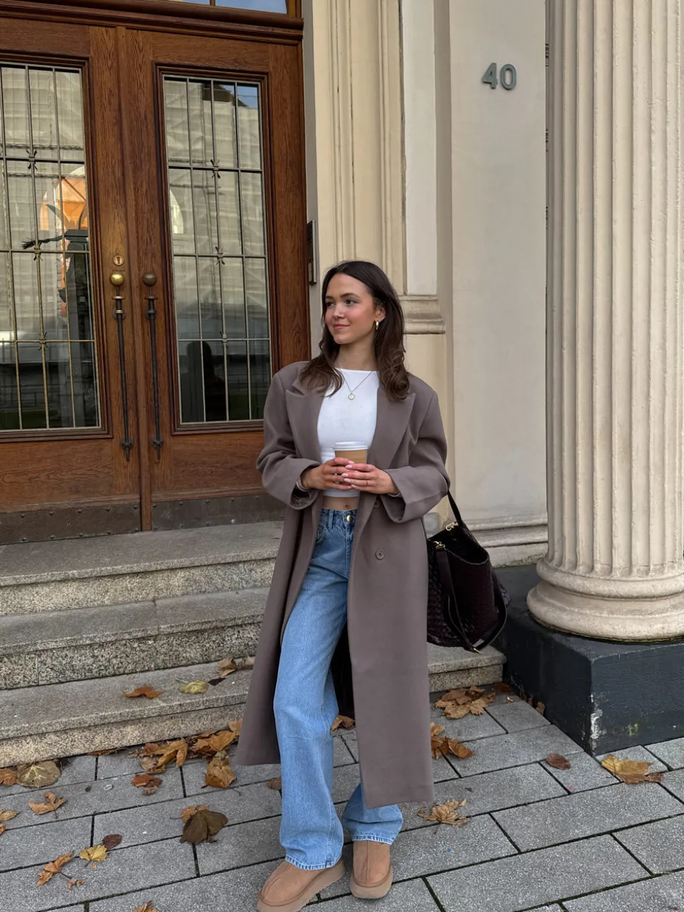 Alva oversized frakke - Taupe