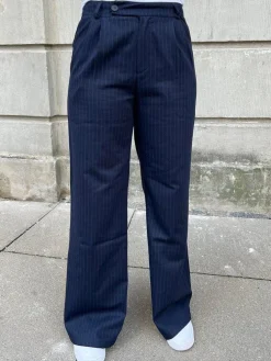 Amalia stribede bukser - navy