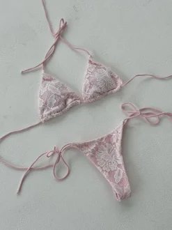 Amara blonde bikini - Lyserød/hvid