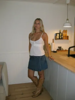 Amilie denimskort - Blå