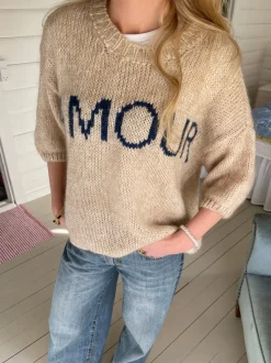 Amour striktrøje - Beige