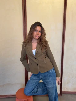 Anahita kort blazer - Kaki