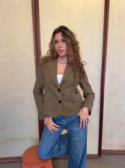 Anahita kort blazer - Kaki