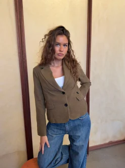 Anahita kort blazer - Kaki