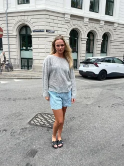 Andrea shorts med striber - Grøn/hvid