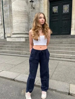 Anna Olympia hør bukser - navy
