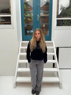 Anna Olympia lavtaljede suit bukser - Grå