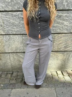 Anna Olympia lavtaljede suit bukser - Grå