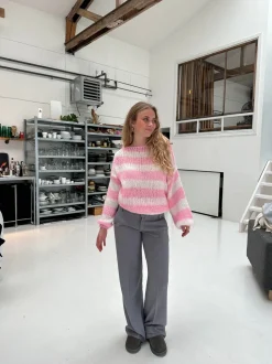 Anna Olympia lavtaljede suit bukser - Grå