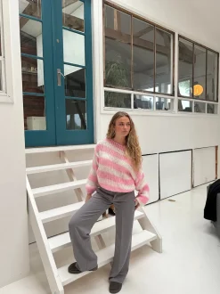 Anna Olympia striktrøje - Lyserød