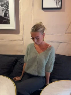 Annaly mohair cardigan - Sage grøn