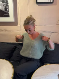 Annaly mohair cardigan - Sage grøn