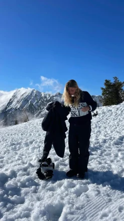 Aprés ski striktrøje - Navy/hvid