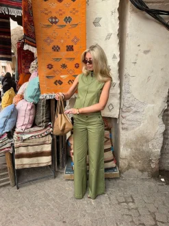 Armina vest med detaljer - Grøn