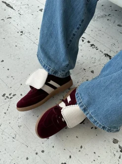 Astana sneakers med kappe - Vinrød