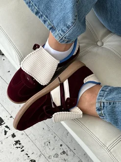 Astana sneakers med kappe - Vinrød