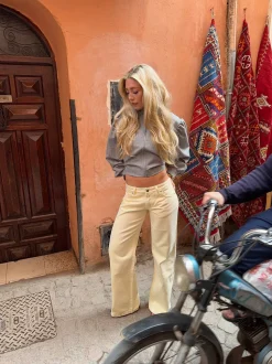 Audrena lavtaljede jeans - Gul