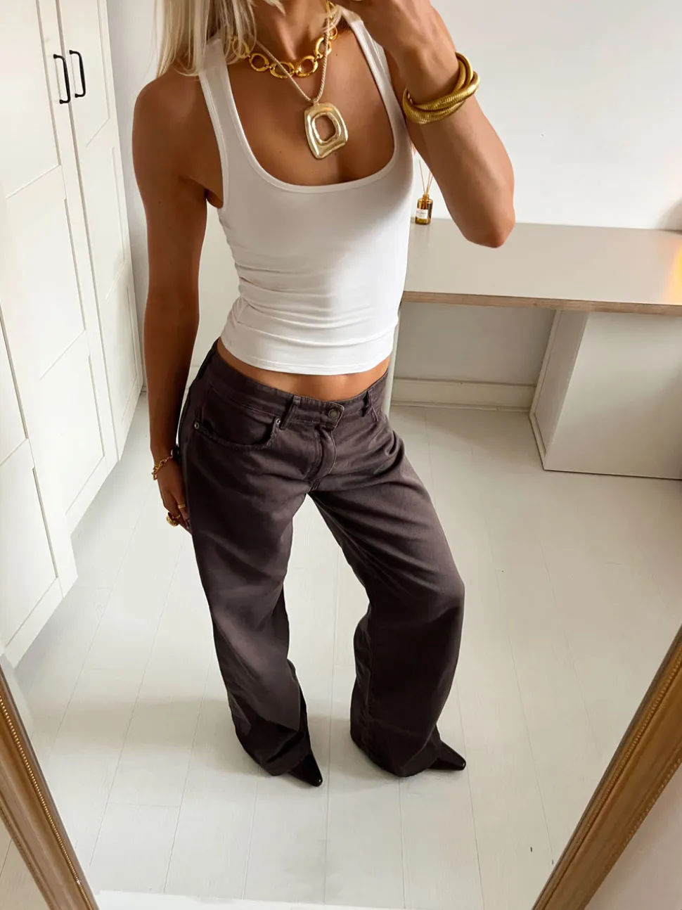 Audrey jeans - Mørkebrun