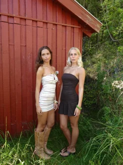 Audria minikjole - Brun/blå
