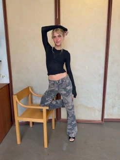 Audrine army jeans - Brun/grøn