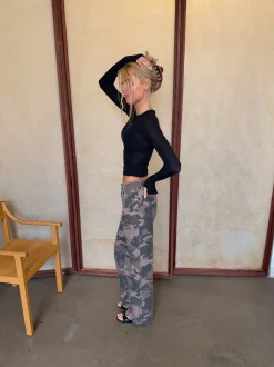 Audrine army jeans - Brun/grøn