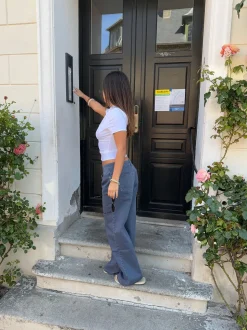 Audrine lavtaljede jeans - Blå