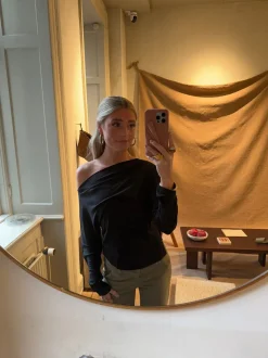 Aysha figursyet bluse - Sort