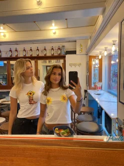 Be my sunflower baby tee - Hvid
