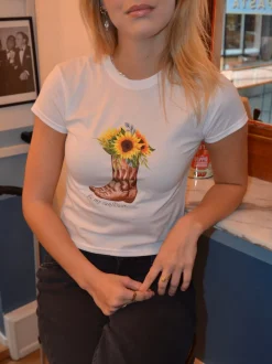Be my sunflower baby tee - Hvid