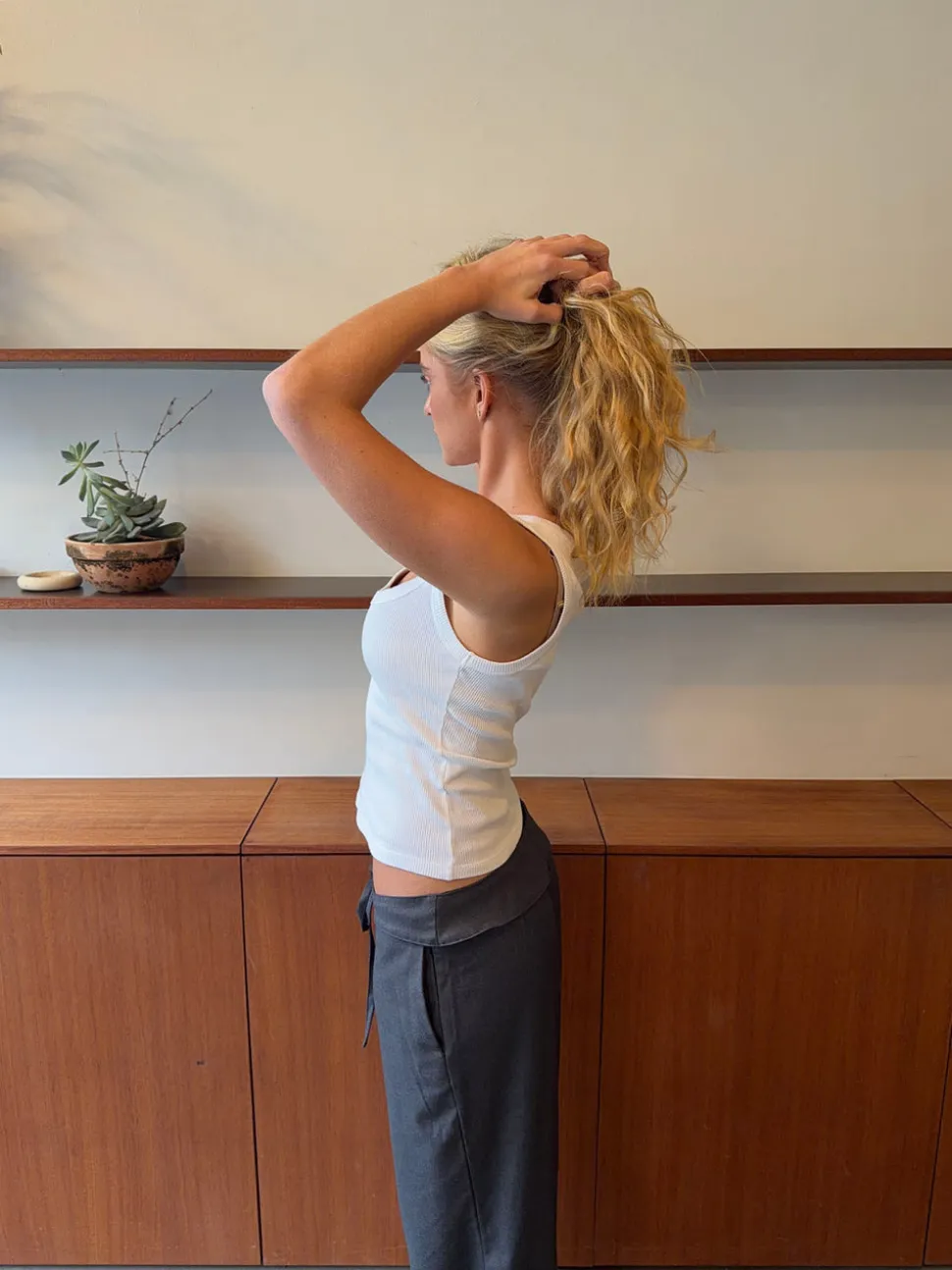 Beate tanktop i rib - Hvid