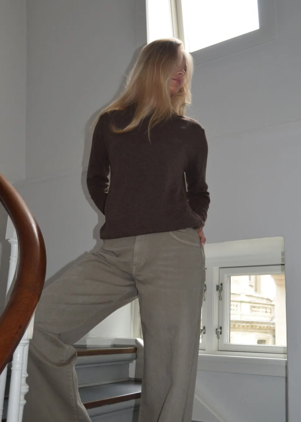 Benta striktrøje - Brun