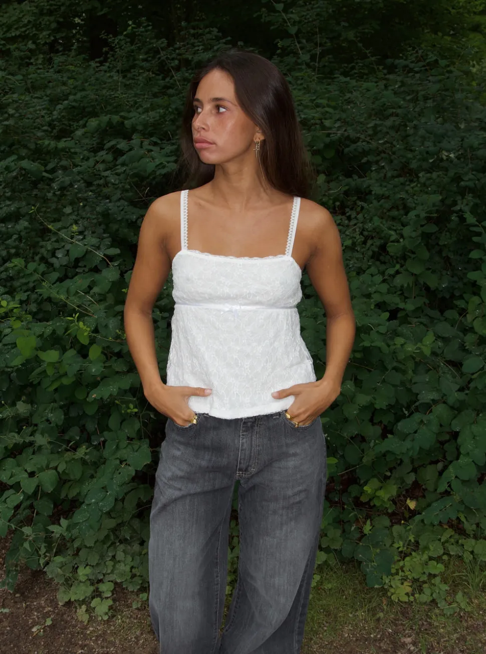 Bente blondetop - Hvid