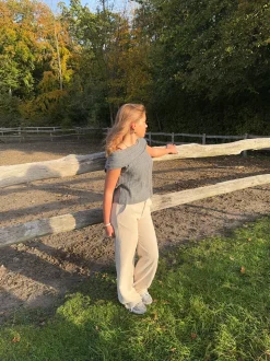 Betsy baggy fløjlsbukser - Off white