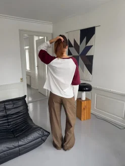 Blaine t-shirt med lange ærmer - Rød/hvid