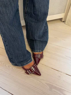 Bobla mules med spænde - Bordeaux