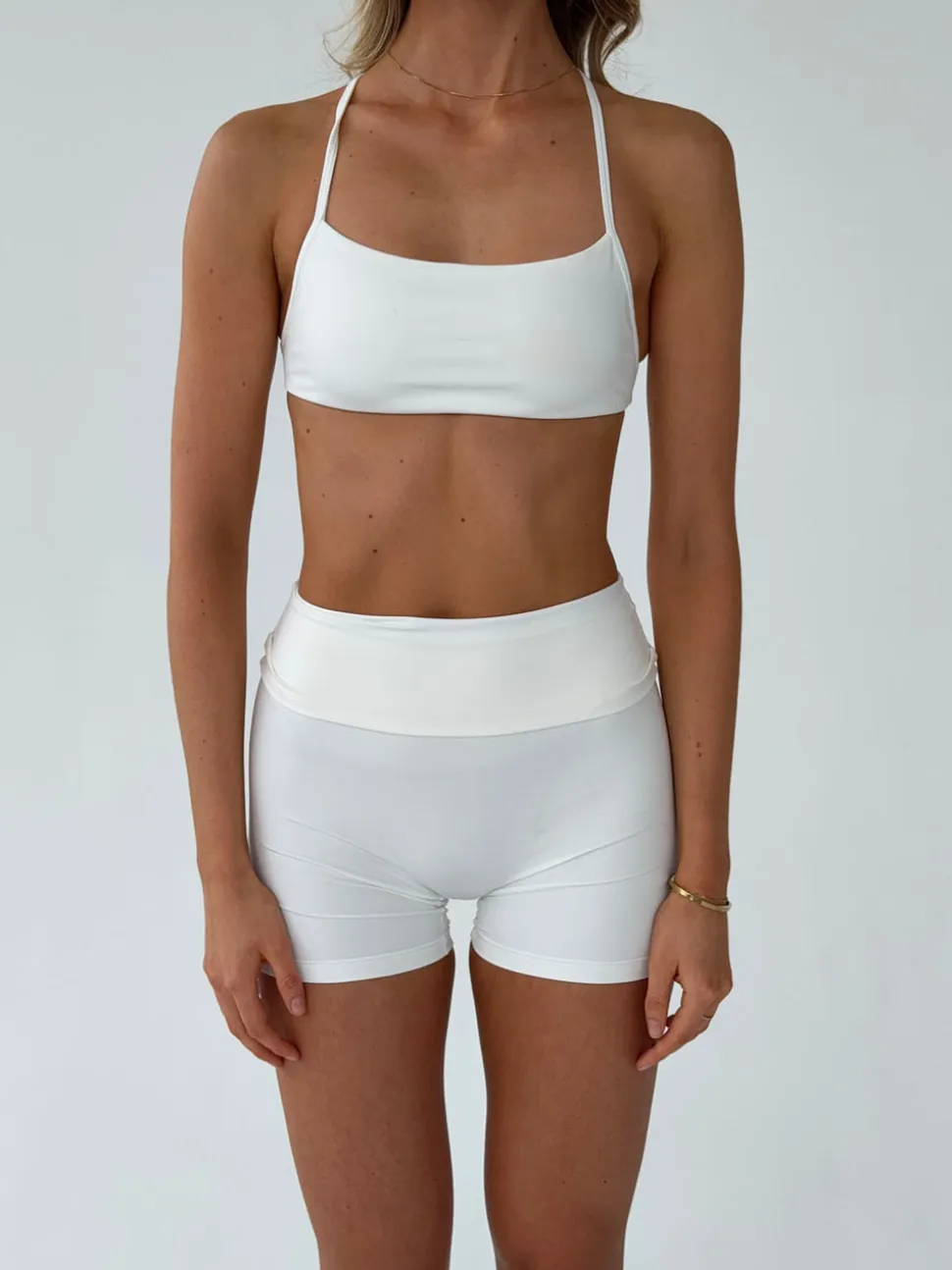 Bonded open back top - Marshmallow