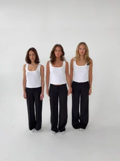 Britney lavtaljede suit bukser - Sort
